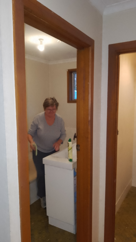 These are the "before" pictures. Bath, toilet and laundry all separate rooms<br>with plenty of walls and doors that waste a lot of real estate.