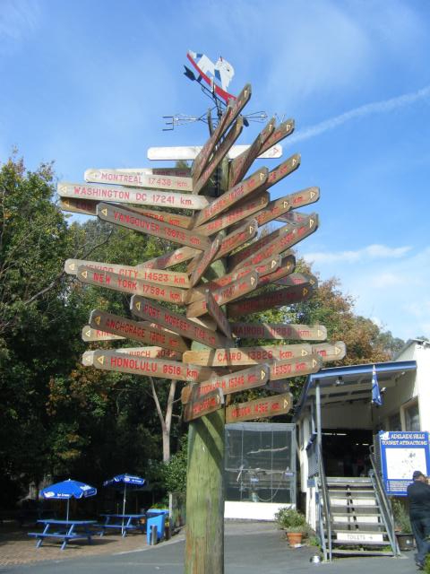 One of the two signposts - with a rocking horse on top
