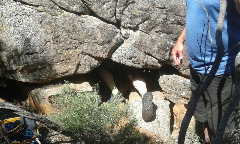 There is a hollow rock up there, very well hidden. It has room for multiple people inside it