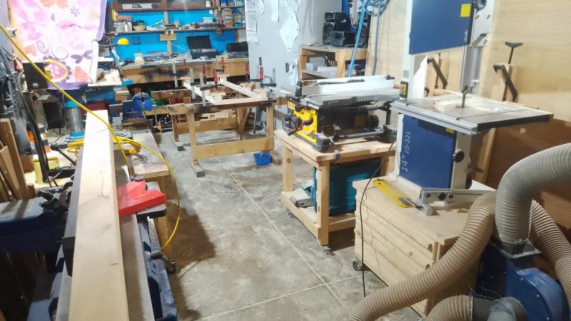 The cabinets will sit on a timber frame off the floor. No kick-board<br>to allow for easy cleaning underneath. We also need height adjustable<br>furniture legs (also very expensive), so I made some from wood.