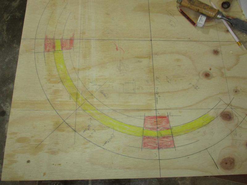 The drawing, showing a quarter of the table