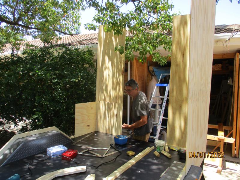 The Body consists of timber frames sandwiched between plywood sheets.